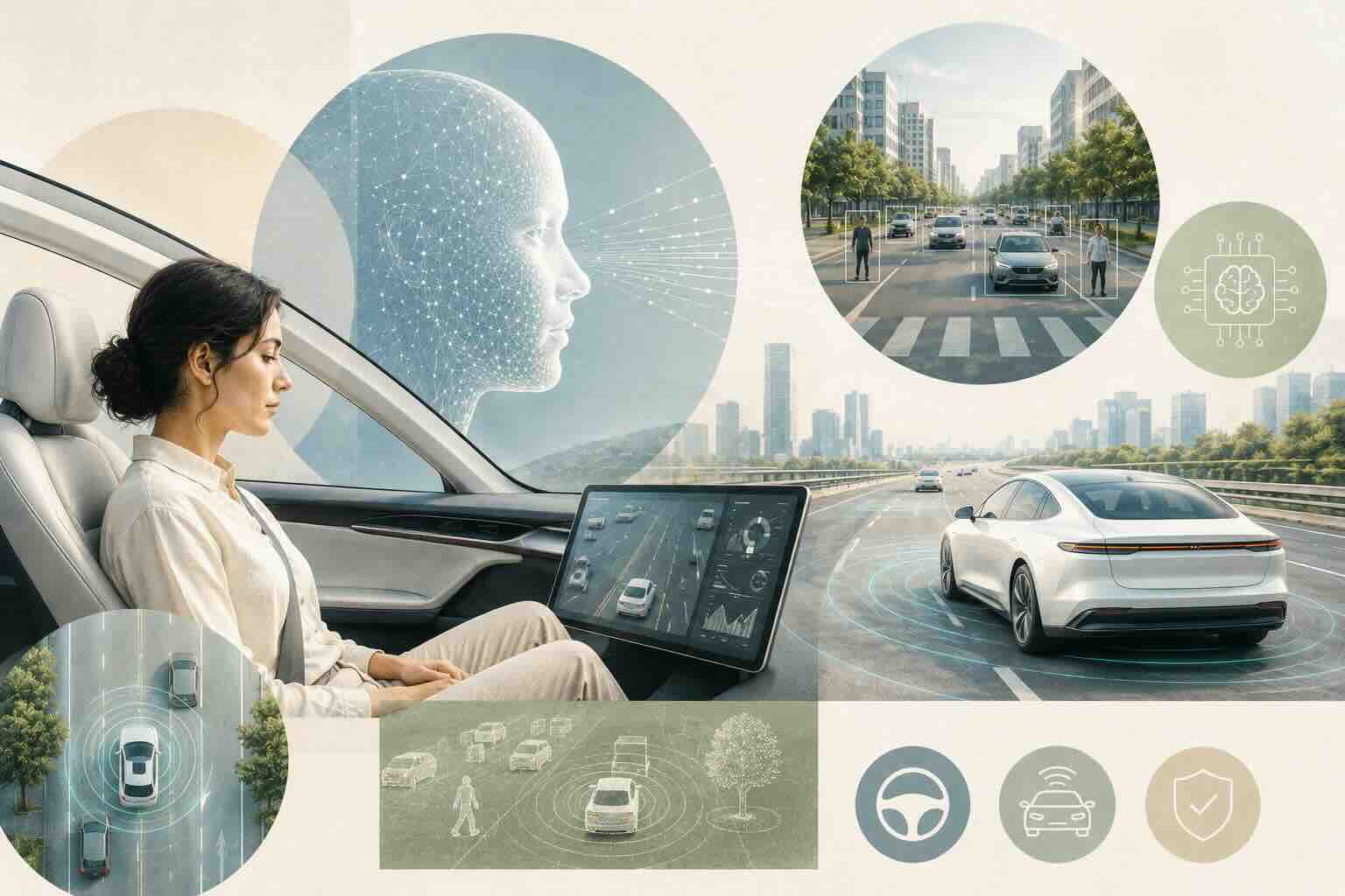 A visualization of AI detecting vehicles for accident anticipation